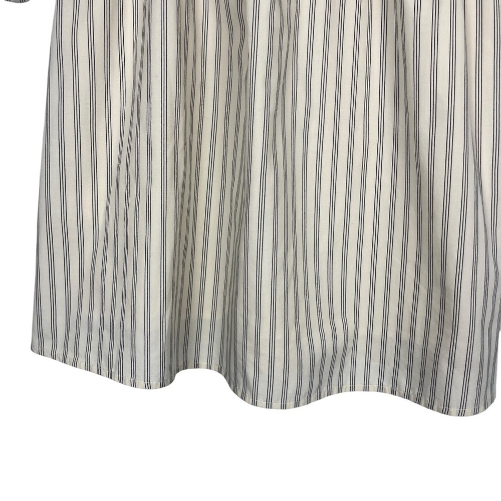ABERCROMBIE & FITCH Emerson Off Shoulder Skort Dress Cream Navy Pinstripe M - Picture 7 of 15